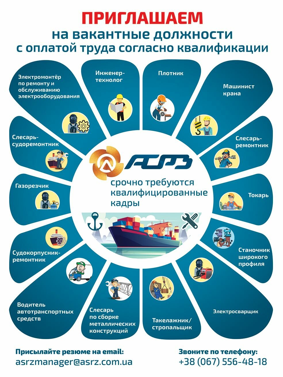приглашаем на работу в АСРЗ Вакансии